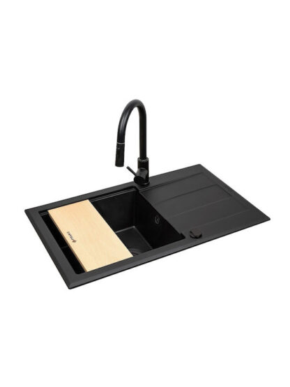 Set - PYRAMIS SPARTA PLUS LUX (78X48) 1B 1D sink + IDEA BLACK EDITION BATTERY - 070175802BE - Volcano