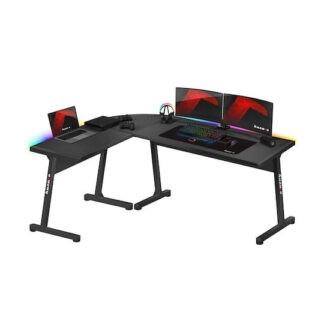 Ηλεκτρικό Γραφείο Gaming Hero 7.9 Ξύλινο Μαύρο με Μεταλλικά Πόδια & Ρυθμιζόμενο Ύψος 100x62x72εκ.