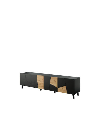 Έπιπλο Τηλεόρασης Ξύλινο Black-brown Μ200xΠ42xΥ52cm