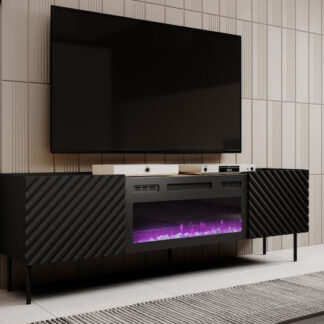 Έπιπλο Τηλεόρασης Ξύλινο Μαύρο Μ180.5xΠ40xΥ58cm Κωδικός: 301441