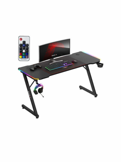 Γραφείο Hero 3.3 RGB Ξύλινο Μαύρο με LED 140x60x74εκ.