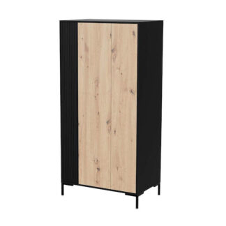 Δίφυλλη Ντουλάπα Ρούχων Merci Black/oak Artisan 90x55x184cm