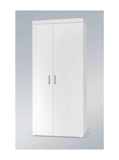 Δίφυλλη Ντουλάπα Ρούχων Samba White Gloss 90x55x203cm