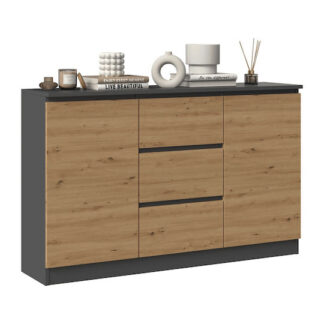 2D3S chest of drawers 120x30x75 cm  anthracite/artisan