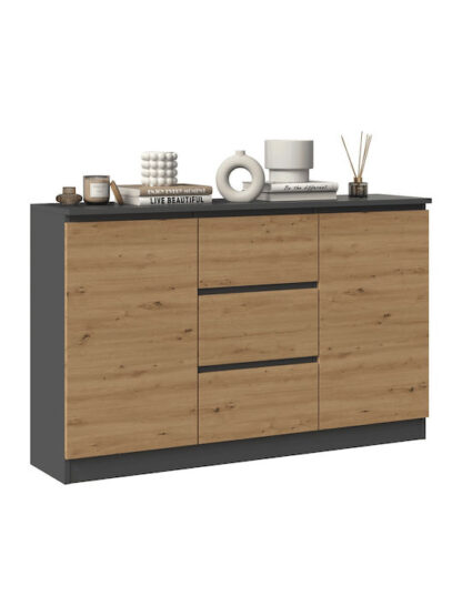 2D3S chest of drawers 120x30x75 cm  anthracite/artisan