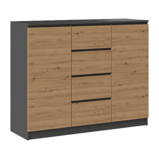 Μπουφές Ξύλινος με Συρτάρια Anthracite 120x40x97cm