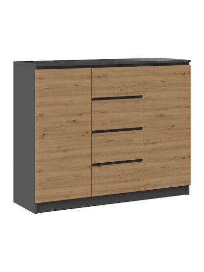 Μπουφές Ξύλινος με Συρτάρια Anthracite 120x40x97cm