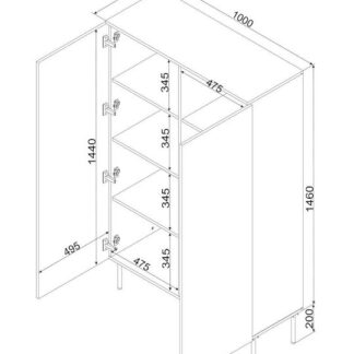 PALAZZO BIS display cabinet 100x39x166 white matt
