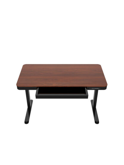 Ηλεκτρικό Γραφείο Ξύλινο Black/walnut με Μεταλλικά Πόδια & USB θύρες 140x70x50εκ.