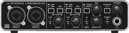 Behringer Εξωτερική Επαγγελματική Κάρτα Ήχου U-Phoria Συνδεσιμότητα USB Κωδικός: UMC204HD
