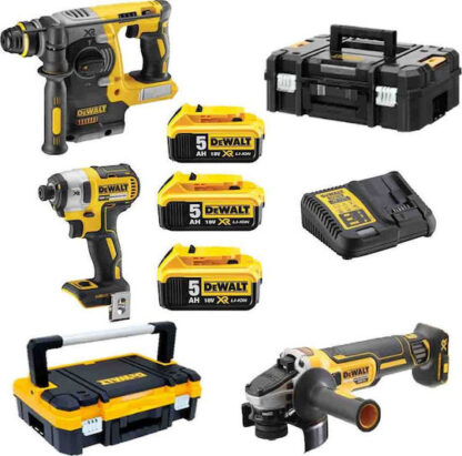 Dewalt Σετ Δραπανοκατσάβιδο & Μπουλονόκλειδο 18V με 3 Μπαταρίες 5Ah και Θήκη Κωδικός: DCK305P3T