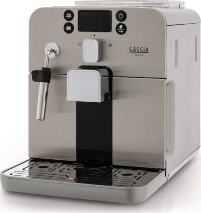 Gaggia Brera Αυτόματη Μηχανή Espresso 1400W Πίεσης 15bar με Μύλο Άλεσης Ασημί