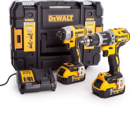 Dewalt Σετ Κρουστικό Δραπανοκατσάβιδο & Παλμικό Κατσαβίδι 18V με 2 Μπαταρίες 5Ah και Θήκη Κωδικός: DCK266P2T