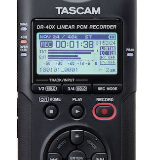 Tascam DR-40X Πολυκάναλος Ψηφιακός Φορητός Εγγραφέας Μπαταρίας/Ρεύματος για Εγγραφή σε Κάρτα Μνήμης με Διάρκεια Εγγραφής 18 Ώρες, Phantom Power και Τροφοδοσία USB
