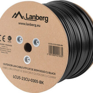Lanberg U/UTP Cat.5e Καλώδιο Δικτύου Ethernet χωρίς ακροδέκτες 305m Μαύρο Κωδικός: LCU5-21CU-0305-BK