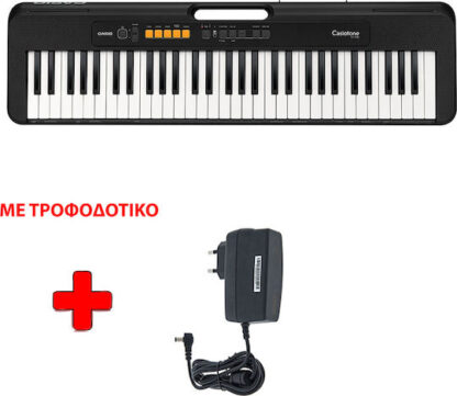 Casio Αρμόνιο CT-S100 + Power Supply με 61 Πλήκτρα Τυπικής Αφής Μαύρο με Τροφοδοτικό