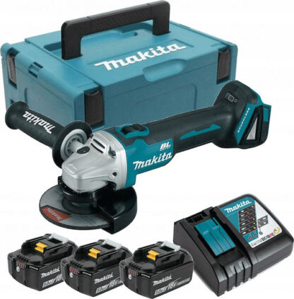 Makita Γωνιακός Τροχός Μπαταρίας Τροχός 125mm Μπαταρίας Brushless 3x5Ah