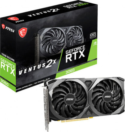 MSI GeForce RTX 3060 12GB GDDR6 Ventus 2X OC Κάρτα Γραφικών Κωδικός: 912-V397-039
