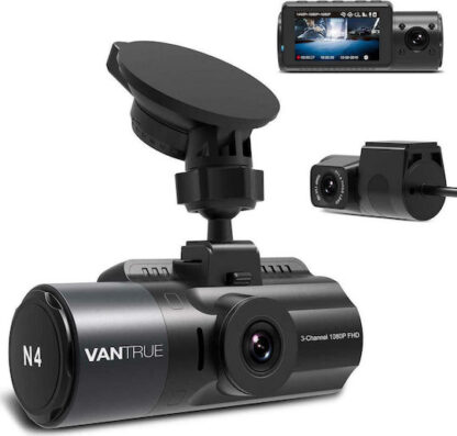 Vantrue Dashcam N4 2.5K Σετ Κάμερα DVR Αυτοκινήτου 1440P με Οθόνη 2.45" για Παρμπρίζ με Βεντούζα & Κάμερα Οπισθοπορείας