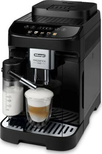 De'Longhi Magnifica Evo Αυτόματη Μηχανή Espresso 1450W Πίεσης 15bar για Cappuccino με Μύλο Άλεσης Μαύρη