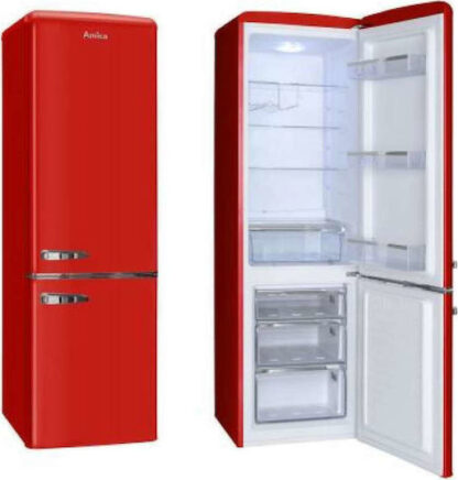 Amica Retro Ψυγειοκαταψύκτης 244lt Υ181xΠ55xΒ61.5εκ. Κόκκινος KGCR 387100 R