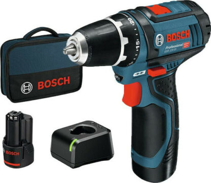 Bosch GSR 12V-15 Δραπανοκατσάβιδο Μπαταρίας 12V 2x2Ah Κωδικός: 060186810F