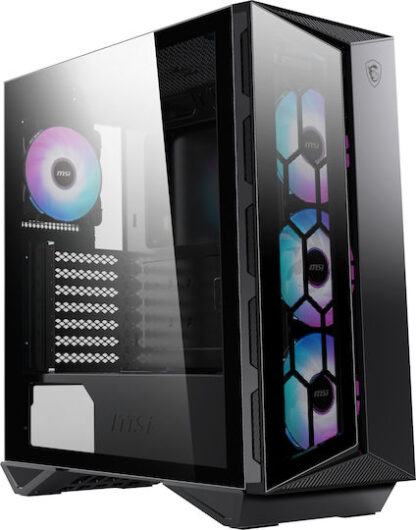 MSI MPG GUNGNIR 110R Mid Tower Gaming Computer Case Black  USB 3.2 Gen2 Type C  4x 120mm ARGB Fan  Mystic Light Sync  1 to 6 ARGB Control board  2x Tempered Glass Panels  ATX  mATX  mini-ITX