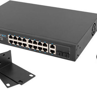 Lanberg RSFE-16P-2C-150 Unmanaged L2 PoE+ Switch με 16 Θύρες Gigabit (1Gbps) Ethernet και 2 SFP Θύρες