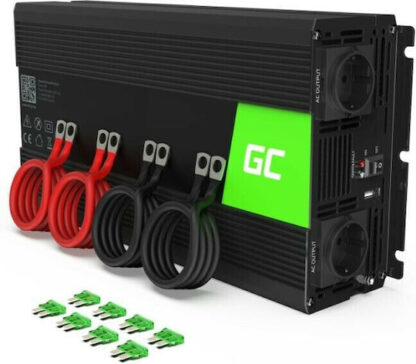 Green Cell Inverter Αυτοκινήτου για Μετατροπή 12V DC σε 230V AC με 1xUSB Κωδικός: INV15