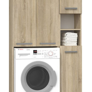 Topeshop Marpol Ντουλάπι Μπάνιου Πλυντηρίου 96x30x183cm Λευκό