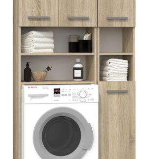 Topeshop Marpol Ντουλάπι Μπάνιου Πλυντηρίου 96x30x183cm Λευκό