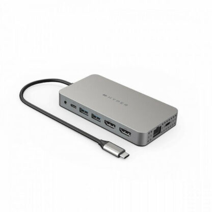 Hyper USB-C Docking Station με HDMI 4K PD Ethernet και συνδεση 2 Οθονών Ασημί (HDM1H-GL)