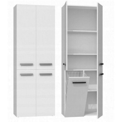 Topeshop Nel 1K DD Στήλη Μπάνιου Μ60xΒ30xΥ174cm Λευκή