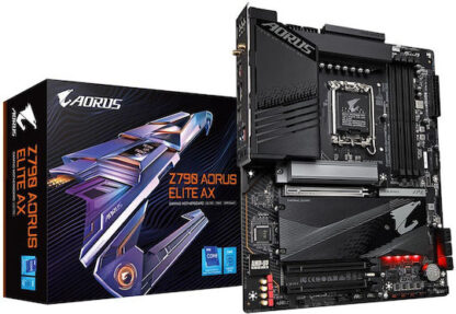 GIGABYTE Z790 AORUS ELITE AX Motherboard - Supports Intel Core 14th CPUs  16*+2+1 Phases Digital VRM  up to 7600MHz DDR5 (OC)  4xPCIe 4.0 M.2  Wi-Fi 6E  2.5GbE LAN  USB 3.2 Gen 2x2
