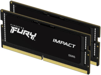 Kingston Fury Impact 64GB DDR5 RAM με 2 Modules (2x32GB) και Ταχύτητα 5600 για Laptop Κωδικός: KF556S40IBK2-64