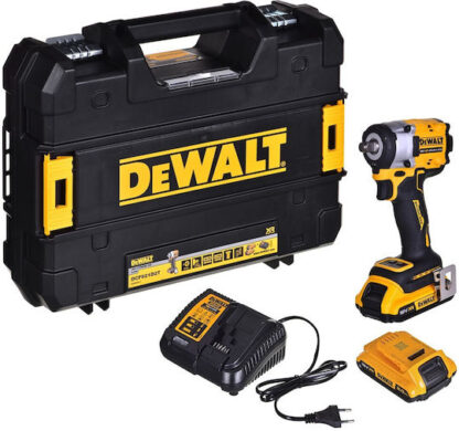 Dewalt Μπουλονόκλειδο Μπαταρίας 18V 2x2Ah με Υποδοχή 1/2" Κωδικός: DCF921D2T