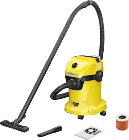 Karcher WD 3-18 Επαναφορτιζόμενη Σκούπα Υγρών / Στερεών Χωρίς Φορτιστή και Μπαταρία με Πλαστικό Κάδο 17lt