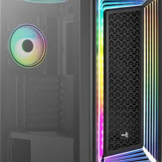 APNX C1 Gaming Midi Tower Κουτί Υπολογιστή με Πλαϊνό Παράθυρο και RGB Φωτισμό Μαύρο