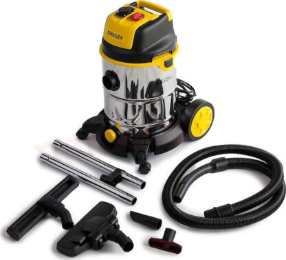 Stanley Σκούπα Υγρών / Στερεών 1600W με Ανοξείδωτο Κάδο 30lt Κωδικός: SXVC30XTDE