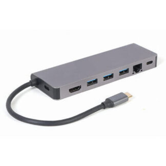 Icy Box IB-DK2880-C41 USB-C Docking Station με HDMI 4K PD Ethernet και σύνδεση 2 Οθονών Γκρι