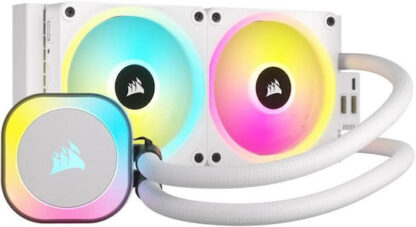 Corsair ICUE Link H100i Υδρόψυξη Επεξεργαστή Διπλού Ανεμιστήρα 120mm για Socket AM4/AM5/1700/1200/115x με RGB Φωτισμό Λευκή