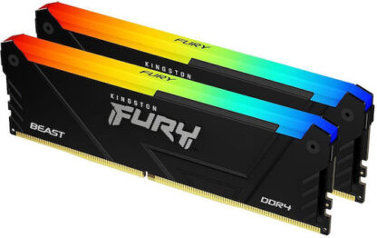 Kingston Fury Beast DDR4 RAM με 2x8GB Modules και Ταχύτητα 3600 για Desktop Κωδικός: KF436C17BB2AK2/16