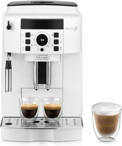 De'Longhi Magnifica S Αυτόματη Μηχανή Espresso 1450W Πίεσης 15bar με Μύλο Άλεσης Λευκή