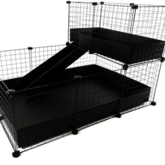 C&C Modular cage 3x2 + Loft 2x1+ black  Ramp