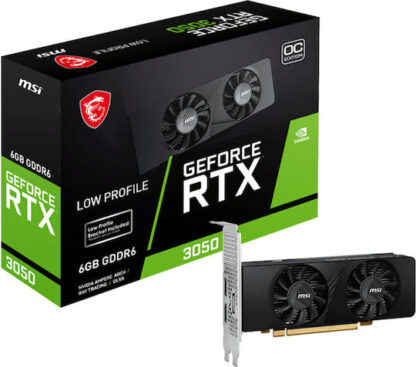 MSI GeForce RTX 3050 6GB GDDR6 LP OC Κάρτα Γραφικών Κωδικός: V812-023R