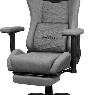 Aerocool Crown AeroSuede Υφασμάτινη Καρέκλα Gaming με Ρυθμιζόμενα Μπράτσα stone grey