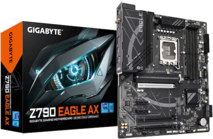 GIGABYTE Z790 EAGLE AX Motherboard - Supports Intel Core 14th Gen CPUs  12+1+1Phases Digital VRM  up to 7600MHz DDR5 (OC)  3xPCIe 4.0 M.2  Wi-Fi 6E  2.5GbE LAN  USB 3.2 Gen 2