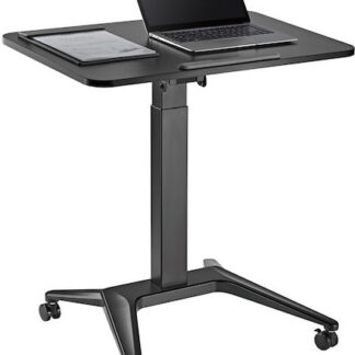 Maclean MC-453 B Mobile Laptop Desk with Pneumatic Height Adjustment  Laptop Table with Wheels  80 x 52 cm  Max. 8 kg  Height Adjustable Max. 109 cm (Black)