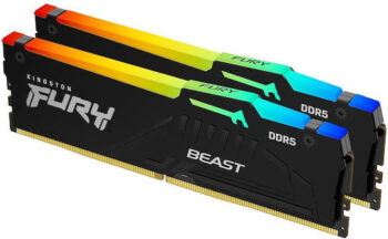Kingston FURY Beast RGB 64GB DDR5 RAM με 2 Modules (2x32GB) και Ταχύτητα 6000 για Desktop Κωδικός: KF560C30BBEAK2-64