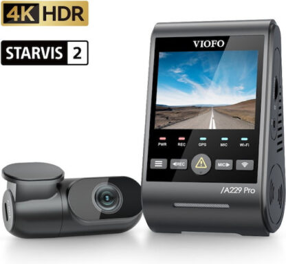 Viofo A229 Pro 2ch Σετ Κάμερα DVR Αυτοκινήτου 4K με Οθόνη 2.4" WiFi, GPS & Κάμερα Οπισθοπορείας Κωδικός: 04331